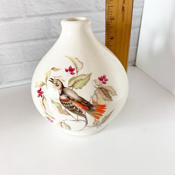Vintage Lyon's Lair Hand Painted Bird Vase Jug Unique Pottery Handle - Picture 5 of 6